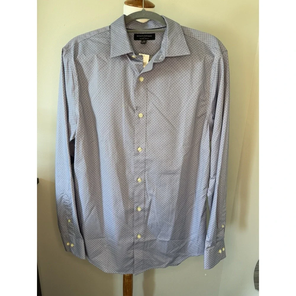Banana Republic Men's Collard Long‎ Sleeve Shirt Non Iron Slim Fit Medium NWT